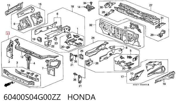 Рамка радиатора 60400S04G00ZZ Honda