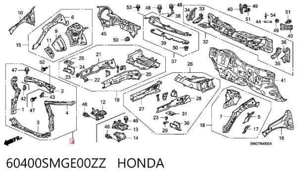 Рамка радиатора 60400SMGE00ZZ Honda