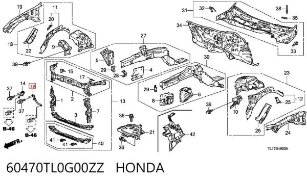 60470TL0G00ZZ Honda