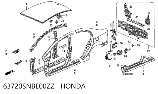  63720SNBE00ZZ Honda