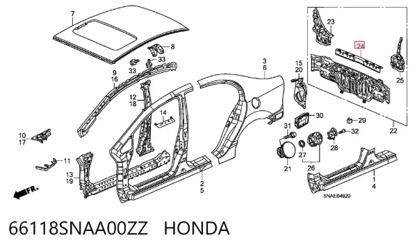  66118SNAA00ZZ Honda