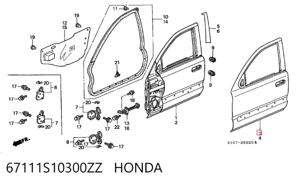  67111S10300ZZ Honda