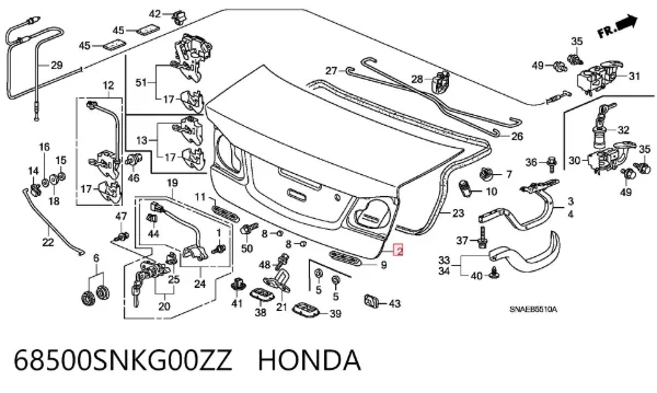 Крышка багажника 68500SNKG00ZZ Honda