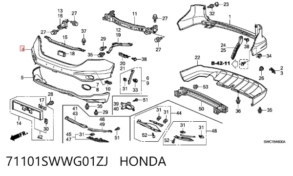  71101SWWG01ZJ Honda