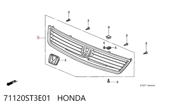 Решетка радиатора 71120ST3E01 Honda