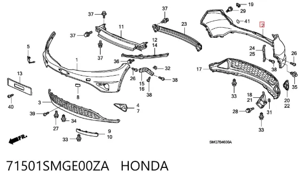 Задний бампер Honda Civic VIII
