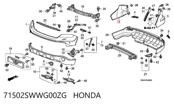  71502SWWG00ZG Honda