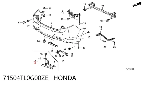  71504TL0G00ZE Honda