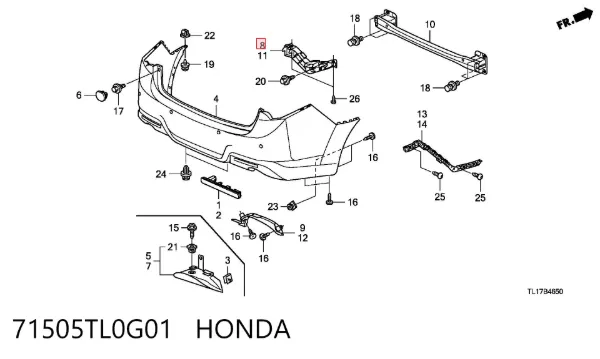  71505TL0G01 Honda