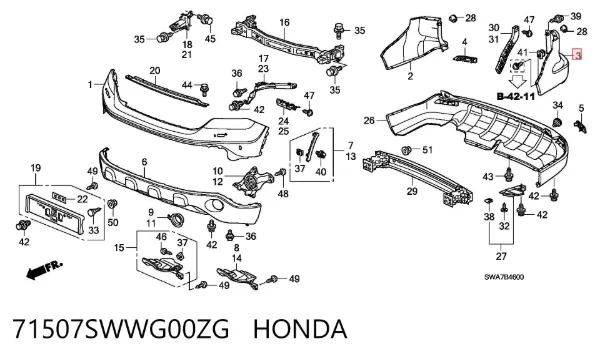  71507SWWG00ZG Honda