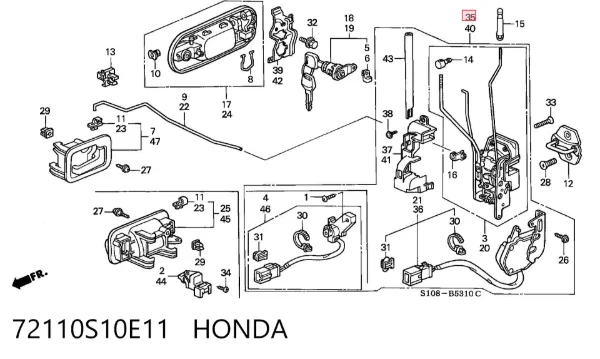  72110S10E11 Honda