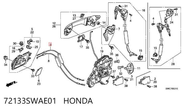  72133SWAE01 Honda
