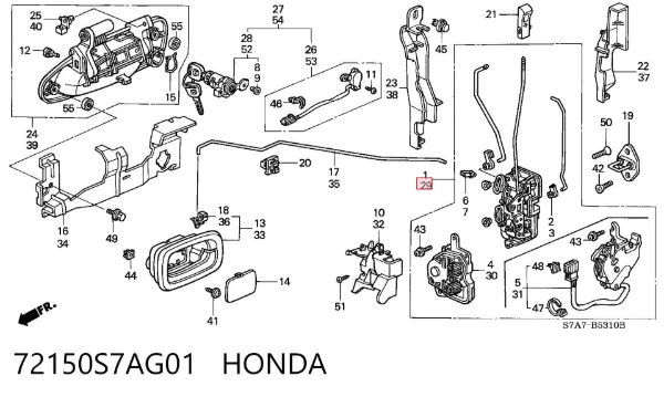Замок водительской двери Honda STREAM RN