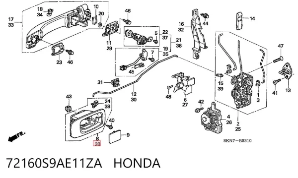  72160S9AE11ZA Honda