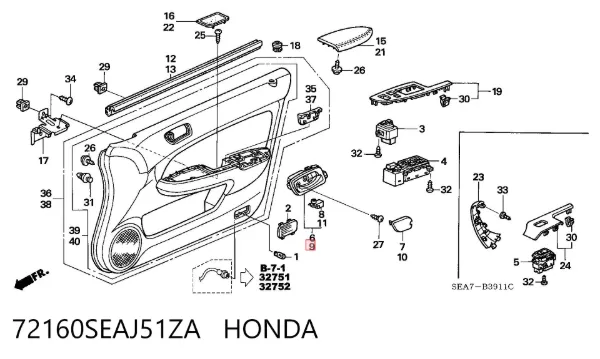  72160SEAJ51ZA Honda