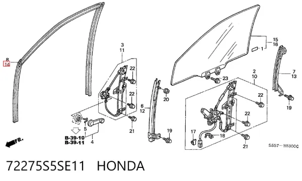  72275S5SE11 Honda