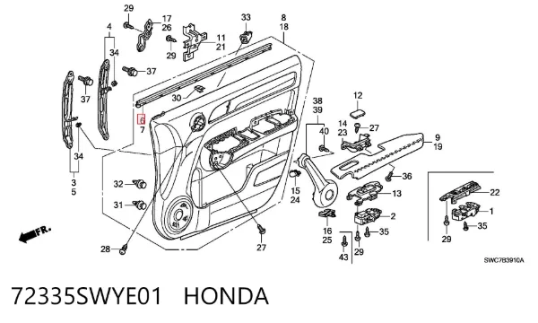  72335SWYE01 Honda