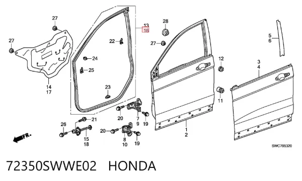 72350SWWE02 Honda
