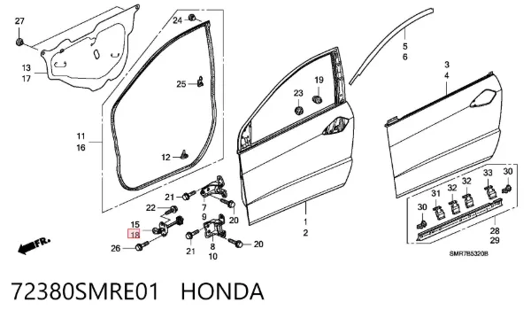  72380SMRE01 Honda