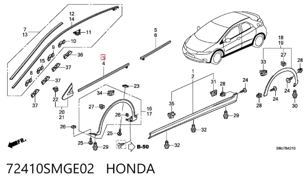  72410SMGE02 Honda