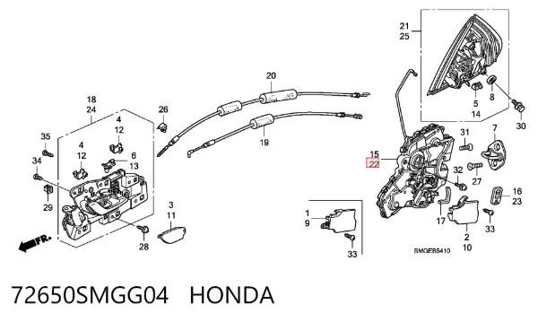Замок двери задней левой Honda Civic VIII