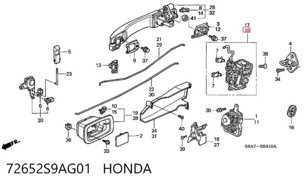  72652S9AG01 Honda