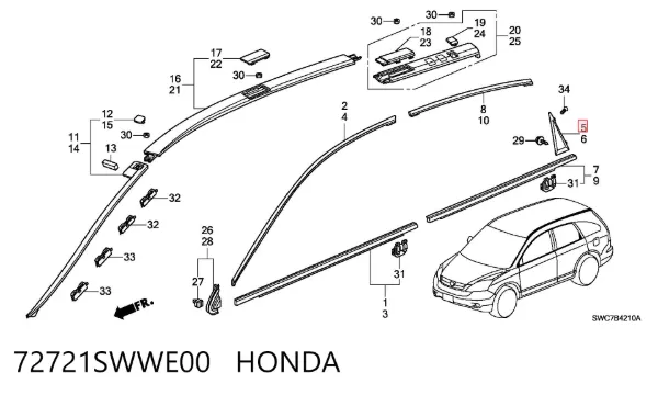  72721SWWE00 Honda
