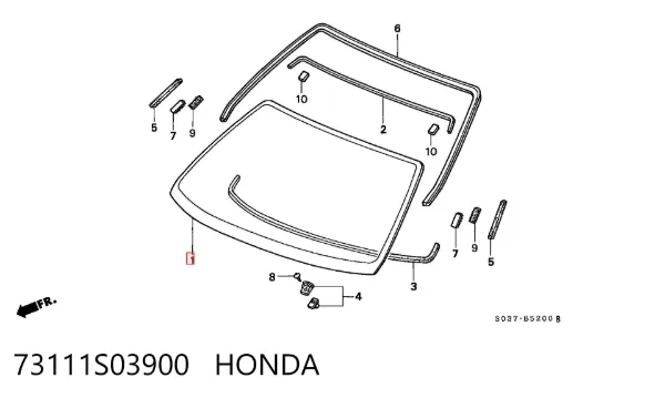 Лобовое стекло 73111S03900 Honda