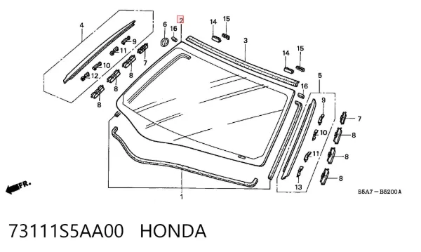 Лобовое стекло 73111S5AA00 Honda