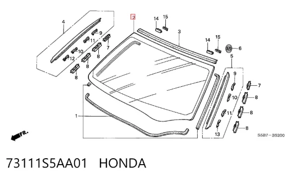 Лобовое стекло 73111S5AA01 Honda