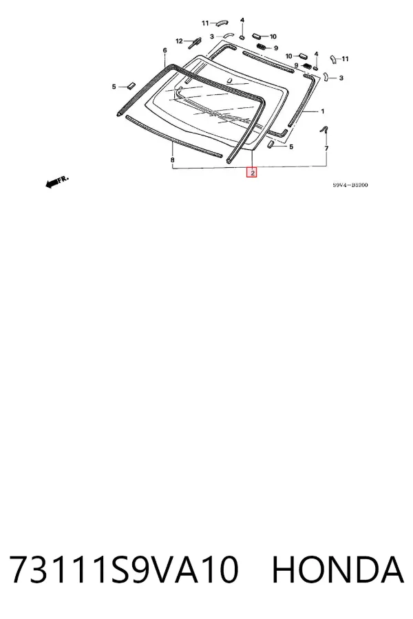 Лобовое стекло 73111S9VA10 Honda
