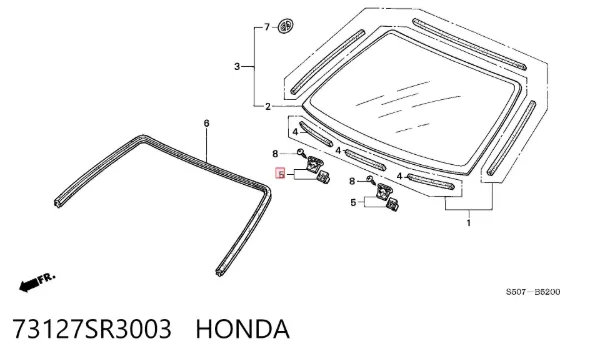 Лобовое стекло 73127SR3003 Honda