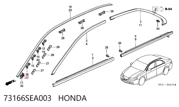 Пистон крепления подкрылок 73166SEA003 Honda