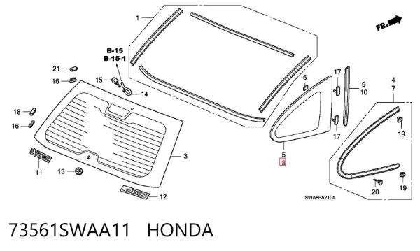  73561SWAA11 Honda