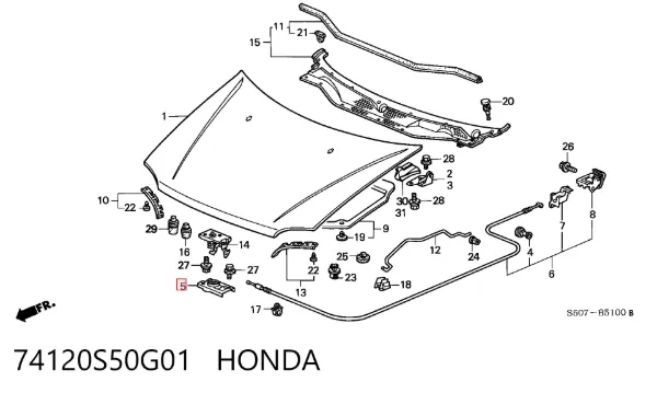 Замок капота 74120S50G01 Honda