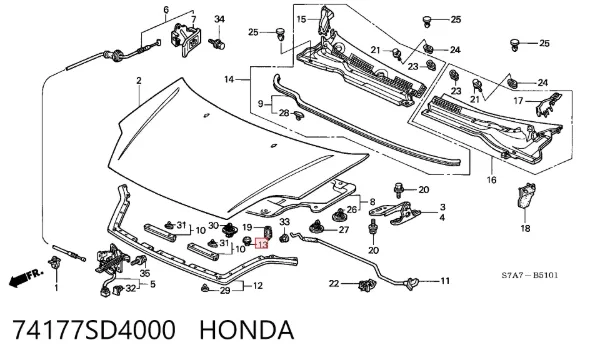  74177SD4000 Honda