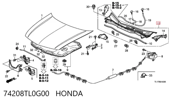  74208TL0G00 Honda