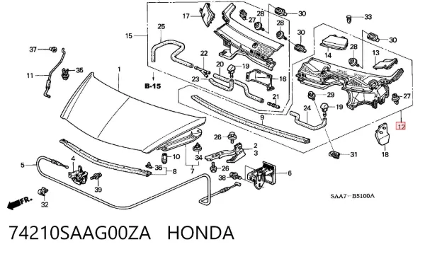  74210SAAG00ZA Honda