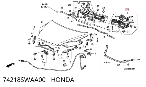  74218SWAA00 Honda