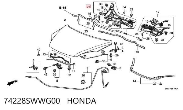  74228SWWG00 Honda