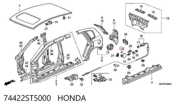 Крышка бензобака 74422ST5000 Honda