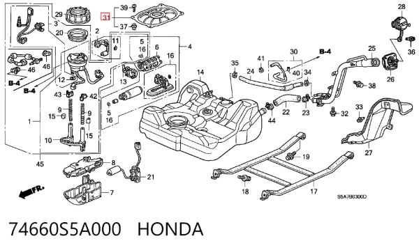  74660S5A000 Honda