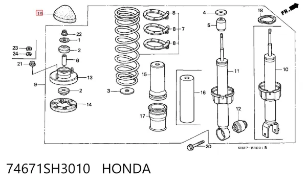  74671SH3010 Honda
