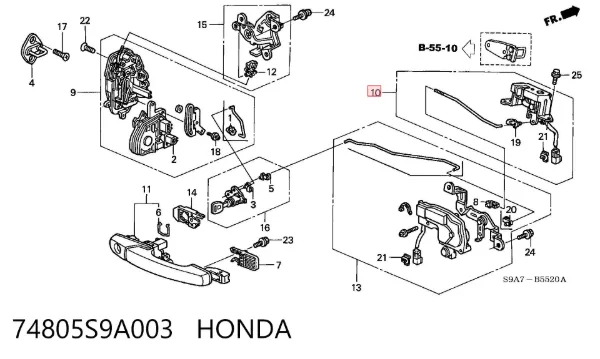  74805S9A003 Honda