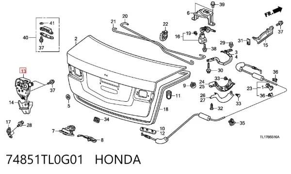 Замок багажника Honda Accord VIII