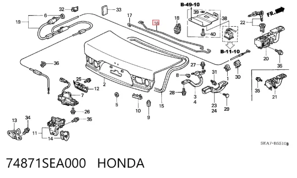  74871SEA000 Honda