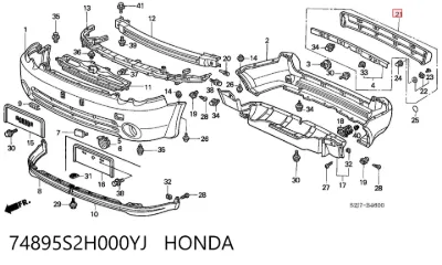 Накладка багажника (двери 3/5-й задней) нижняя HONDA 74895S2H000YJ