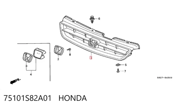 Решетка радиатора Honda Accord VI