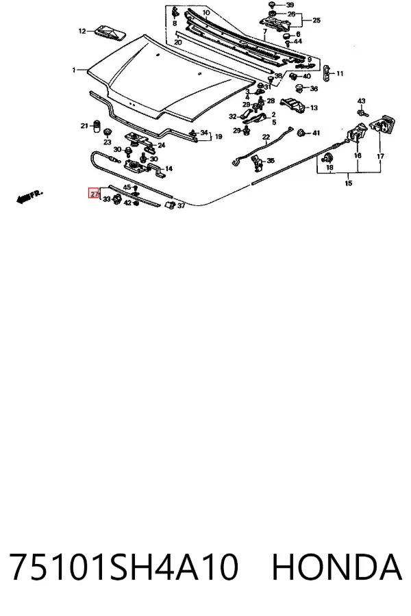Решетка радиатора 75101SH4A10 Honda