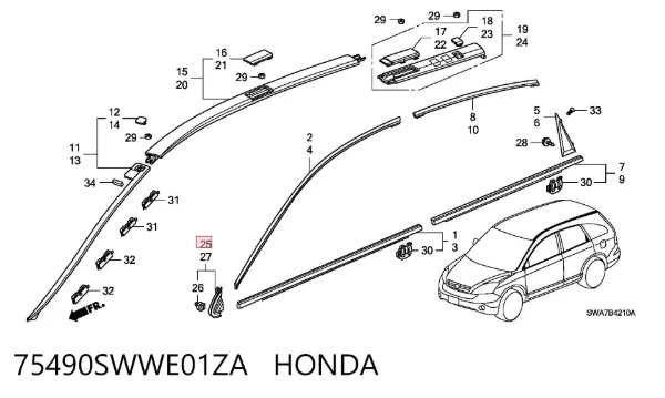  75490SWWE01ZA Honda